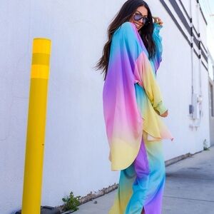 Dress in Lala Satin Playsuit in Rainbow Dream